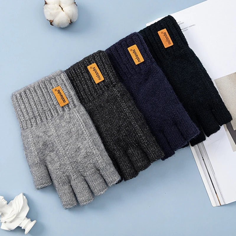 Fashion Winter Autumn Knitted gloves Warm Plush Fingerless gloves for men & Women outdoor sport touchscreen gloves