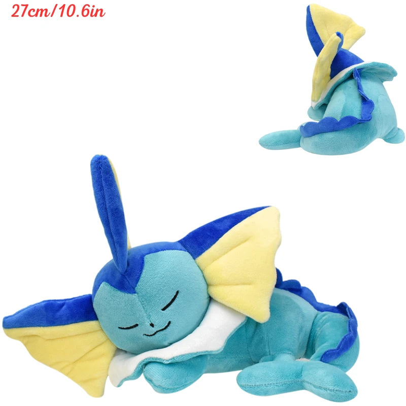 Kawaii Pokemon Sleeping Gengar Eevee Cubone Chikorita Soft Plush Toys Cute Anime Lucario Vaporeon Charmander Peluche Dolls Gifts