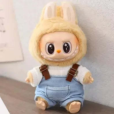 For 17 CM labubu Sitting Party Macaron 15cm Vinyl Pendant Doll Clothes Overalls Shoes for labubu V1 V2 outfit clothes