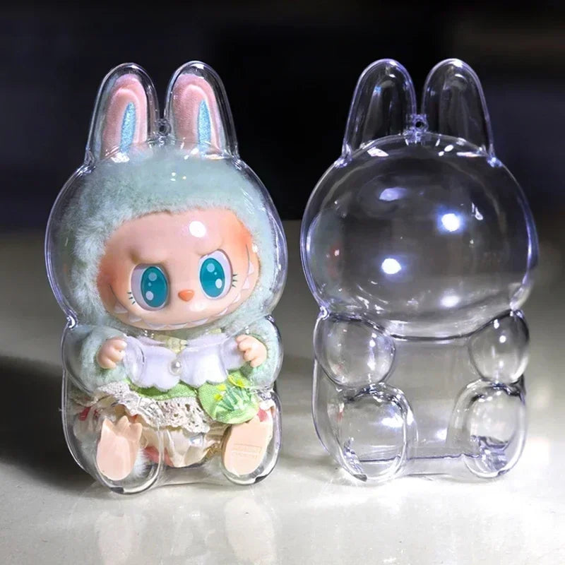 Protective Acrylic Case shell Transparent Portable Cable Organizer Box For Labubu V1 V2  Thickened Doll Bag Keychain Bags