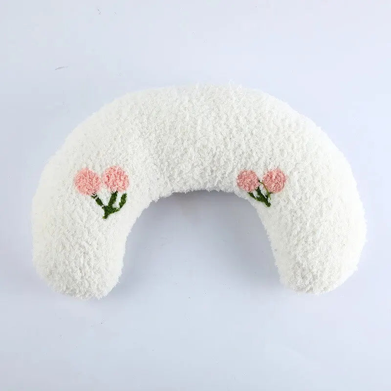 Teddy Velvet Pet Half-Moon Pillow Cat Stepping On Milk Pillow U-Shaped Pillow Deep Sleep Super Soft Fluffy Pet Calming Toy