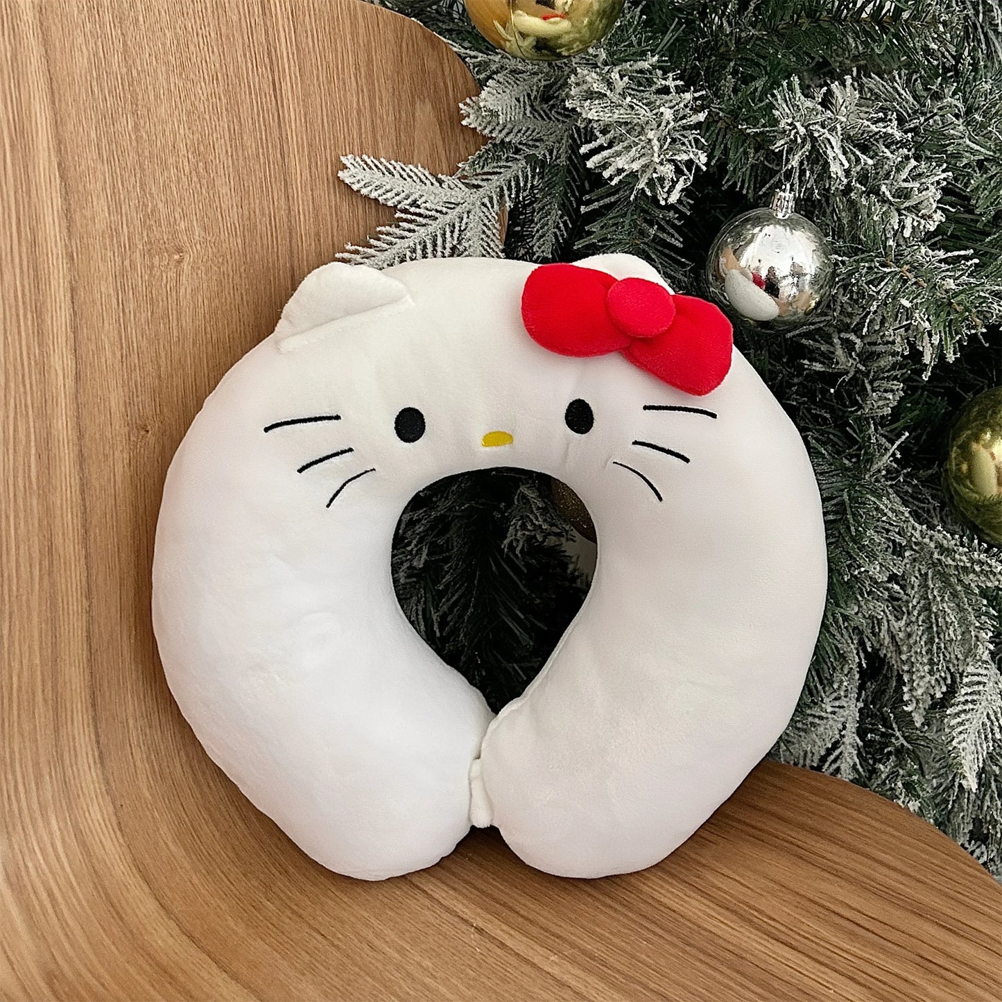 Cartoon Sanrio Hello Kitty U-shaped Neck Pillow Kawaii Japanese Style White Cat Travel Nap Pillow Airplane Office Gifts Girl