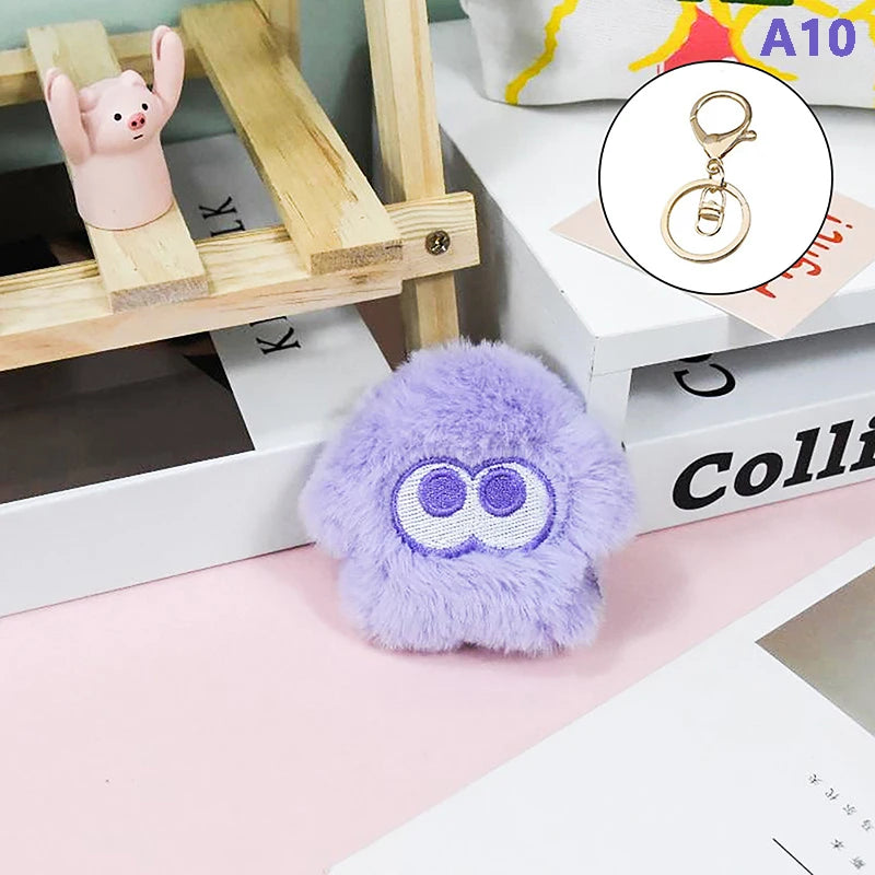 Splatoon Inkling Plush Keychain Anime Orange Red Inkling Kawaii Animal Backpack Pendant Soft Stuffed Cartoon Toy Doll Kid Gift