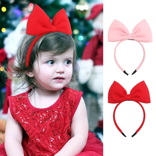 Snow White Big Bow Decorative Hair Hoop Plush 3D Decorative Hair Ornament Pink Red Children's Disney Headband