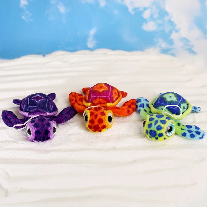 Cute Simulation Tortoise Plush Toys Kapsack Keychain Soft Stuffed Cartoon Animal Sea Turtle Doll Window Pendant Doll kids Gift