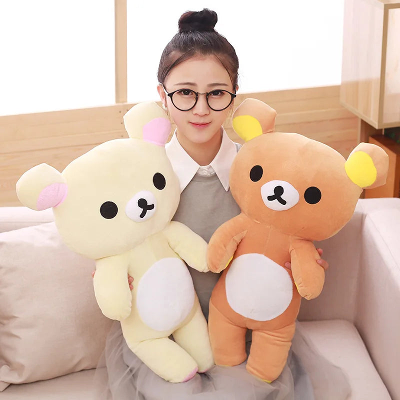 Kawaii Rilakkuma Plush Toy Animals Soft White Brown Bear Rilakkuma Stuffed Doll Pillow Room Decorations Present Kid Gifts