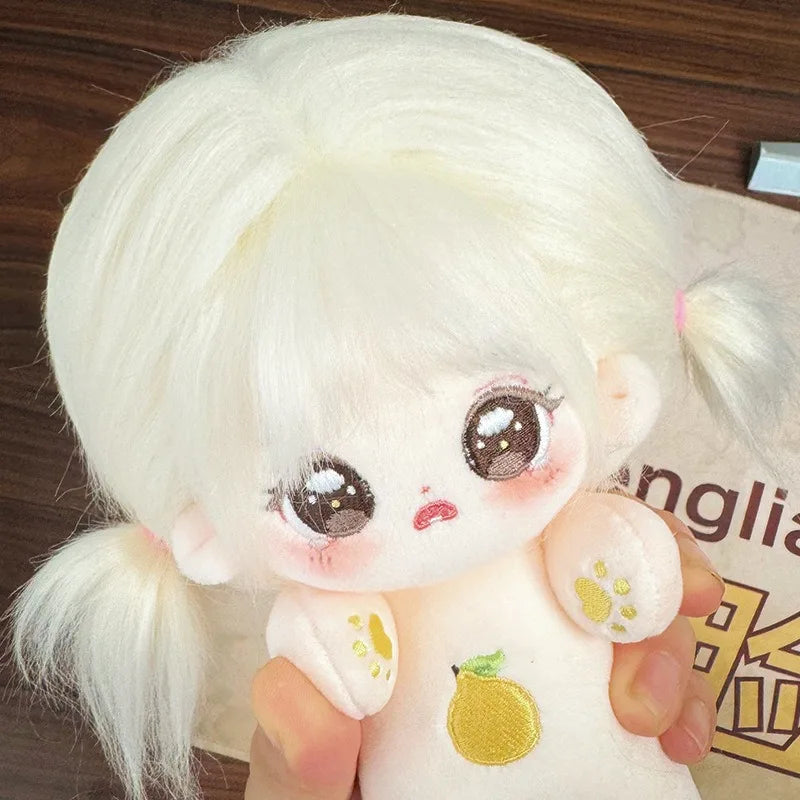 20cm Butterfly/Peach/Rain Plush Human Doll Figure Baby Doll Cute Face Kawaii Nude Cotton Body Dolls Stuffed Plushies Toys Gift