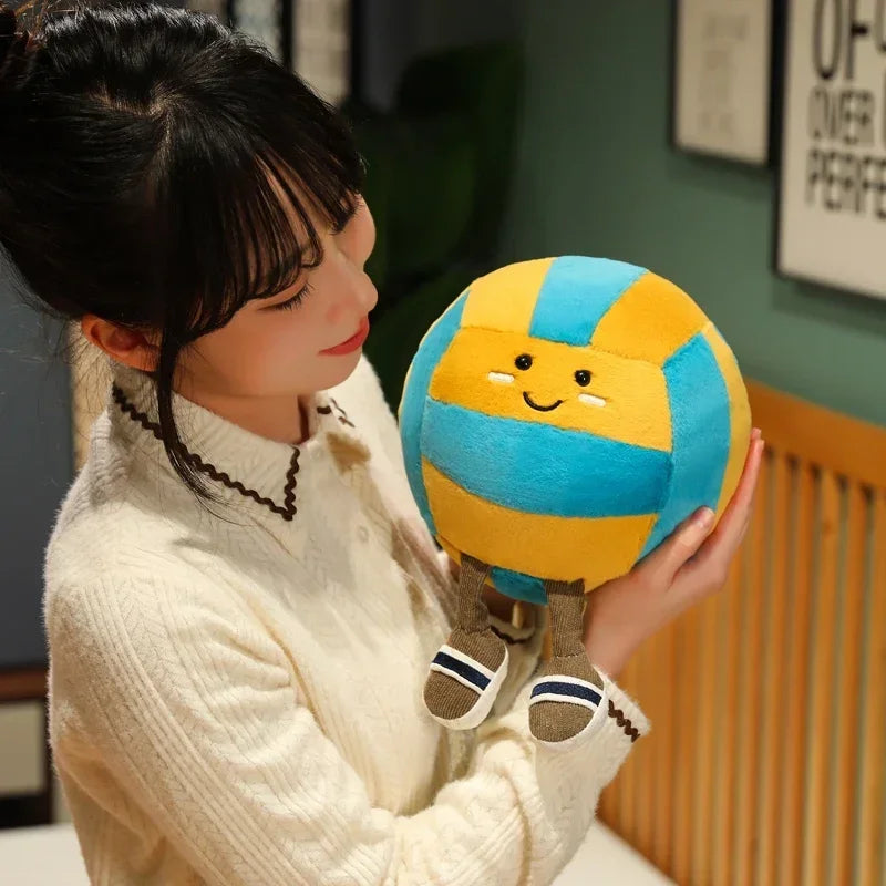 Kawaii Volleyball Ball Plush Toy Lifelike Volleyball Props Pillow Accompany Kids Soft Birthday Gifts Room Decoration