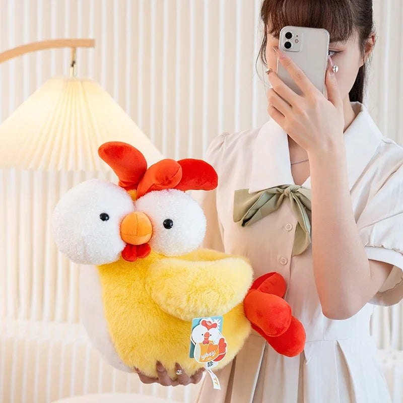 Funny Chicken Plush Toys Pendant Pillow Soft Simulation Cute Plushie Dolls Neck Pillow Stuffed Animal Boys Girls Festival Gifts