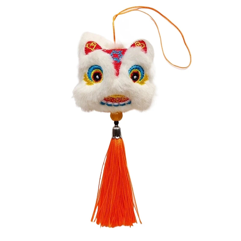 1PCS Chinese Style Festive Plush Lion Dance Tassel Pendant Luggage Hanging Decoration Bag Pendant Accessories