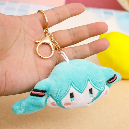 Hatsune Miku Cartoon Plush Doll Keychain Anime Modelling Plush Stuffed Doll Pendant Keychains Bga Decoration Accessories Gifts