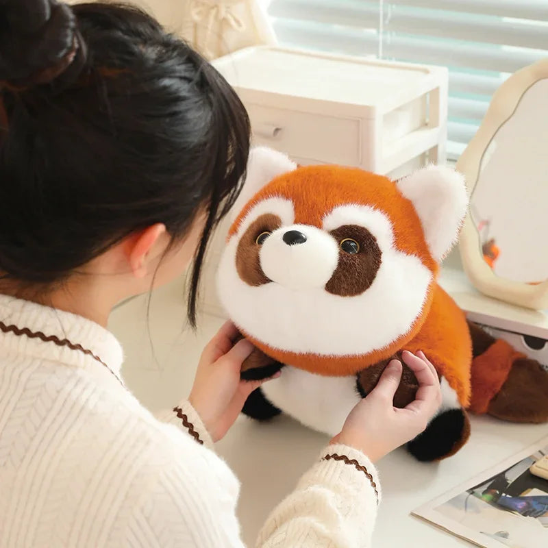 Real Life Reversible Panda to Raccoon Stuffed Animals Plush Toy Cute Red Panda Soft Pillow Kids Baby Birthday Christmas Gift