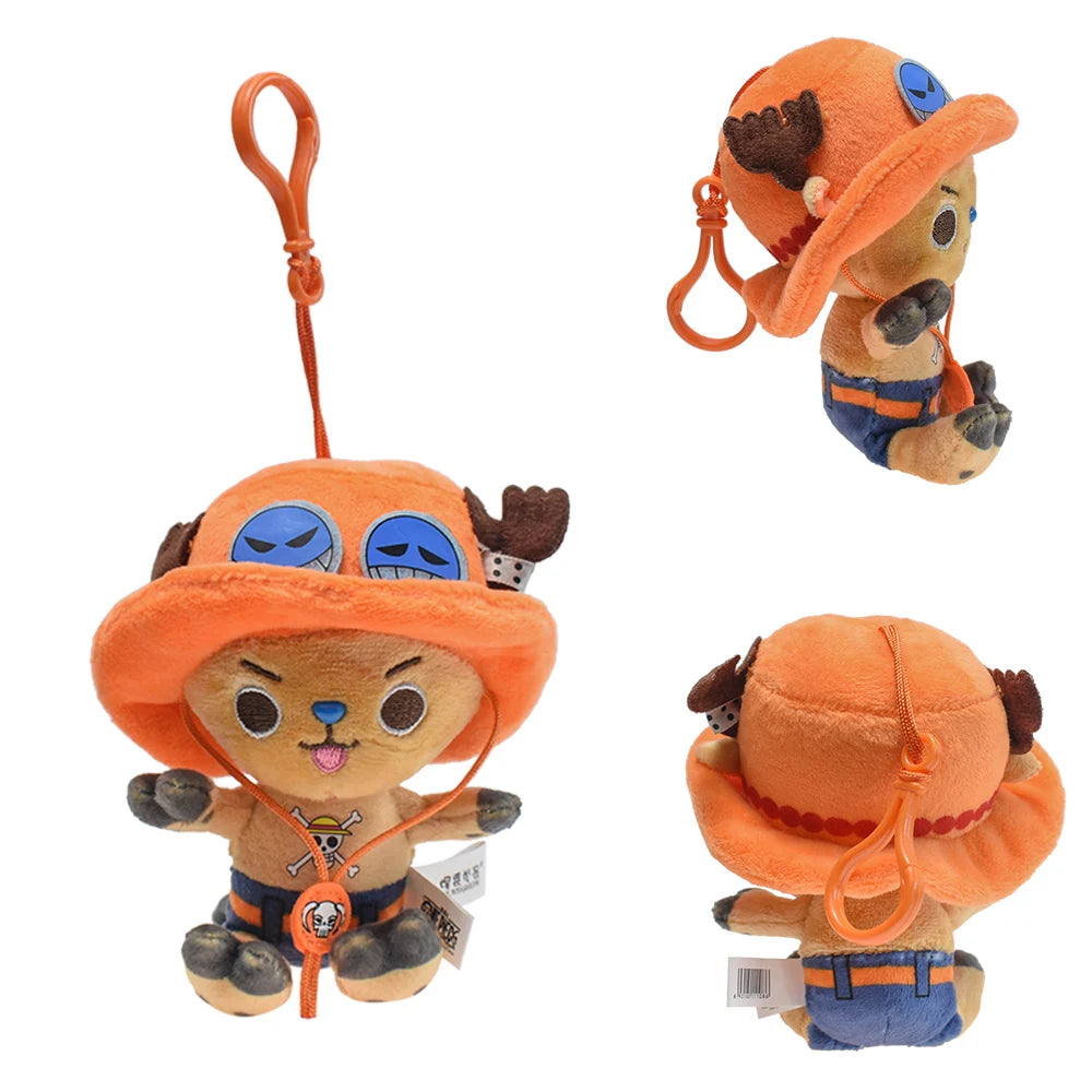 12cm Anime One Piece Original Plush Pendant Doll Luffy Toy Tony Chopper Laboon Sabo Keychain Soft Stuffed Backpack Ornaments Toy