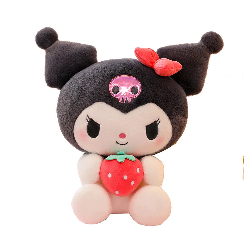 60CM Large New Kawaii Sanrio My Melody Strawberry Children's Plush Toy Dress Up Kuromi Doll Gift