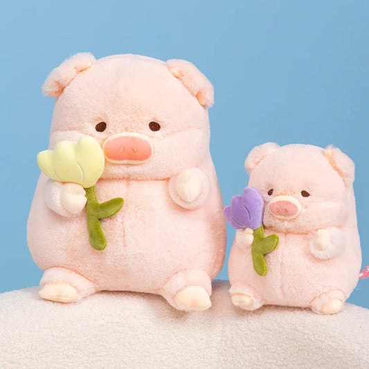 20/30cm Purple Tulip Cute Pink Pig Animal Plush Toy Piglet Tulip Cute Animal Gift Soft kawaii Plush Birthday Christmas Gift