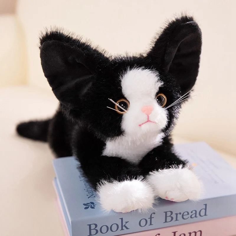 53cm Cute Black/White/Orange Devon Rex Plush Toy Lifelike Stuffed Animals Cat Fluffy Soft Doll Kids Toys Birthday Gift