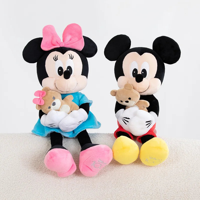 Disney Original High Quality Lovely Minnie Mickey Mouse Stitch Plush Toy Limited Collect Plushies Cuddly Appease Doll Xmas Gifts