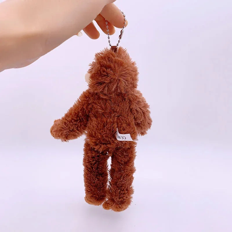 20cm Cute Little Monkey Pendant Plush Doll Animal Orangutan Plushies Doll Bag Pendant Soft Stuffed Backpack Keychain Plush Dolls