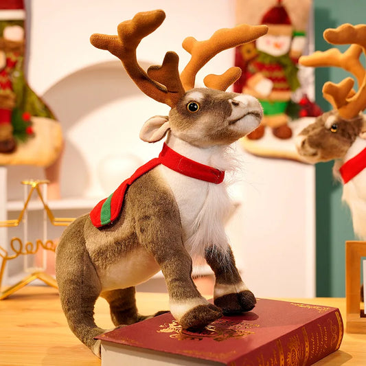 Simulation Reindeer Plush Toy Christmas Deer Plushies Doll Xmas Elk Soft Toys Merry Christmas New Year Decor Best Gifts for Kids