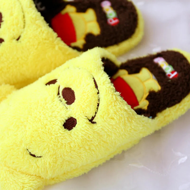 Disney Cartoon Plush Slippers In Autumn And Winter Creative Alien Stitch Winnie The Pooh Soft Home Slippers 35-38 Yards Unisex