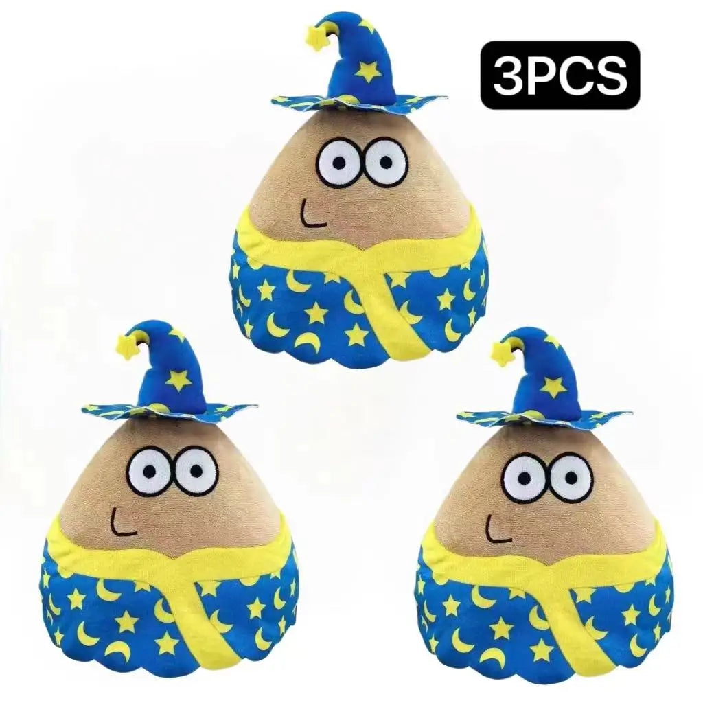 New 2024 color Pou Plush Cartoon Alien Toy Kawaii Stuffed Animal Doll Hot Game Figure Gifts for Fans 21CM