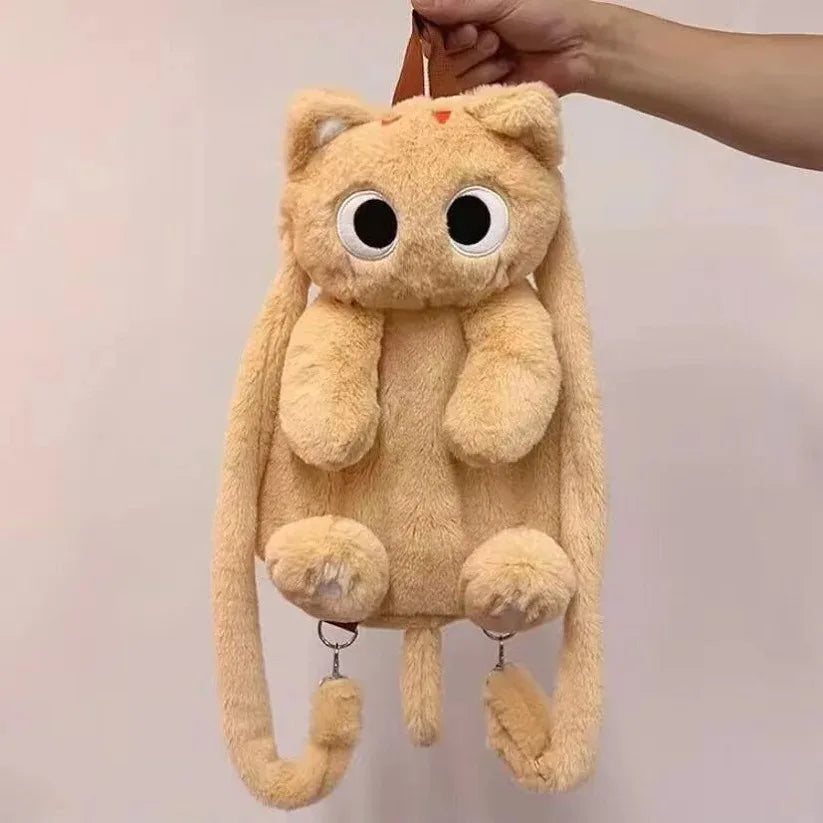 40cm Kawaii Big Eyes Cat Plush Toy Backpack Cute Large-capacity Stuffed Animals Bags Boys Girls Women Soft Toy Backpack Gifts