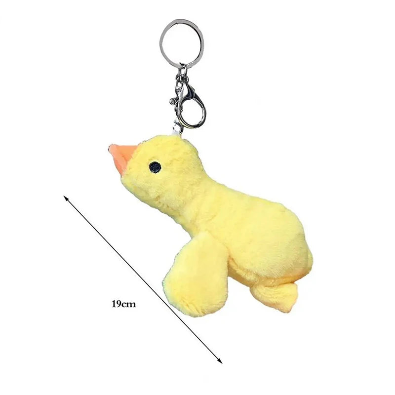 Stuffed Goose Keychain Cute Lie Down Goose Plush Keychain Adorable Stuffed Doll Ornament For Backpack Couple Key Ring Charm