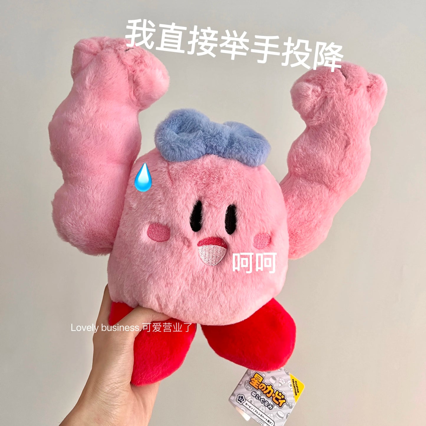 Anime Muscle Kirby Plush Toys Kirby Stuffed Animal Doll Fluffy Pink Plush Doll Pillow Room Decoration Toys For Children's Gift