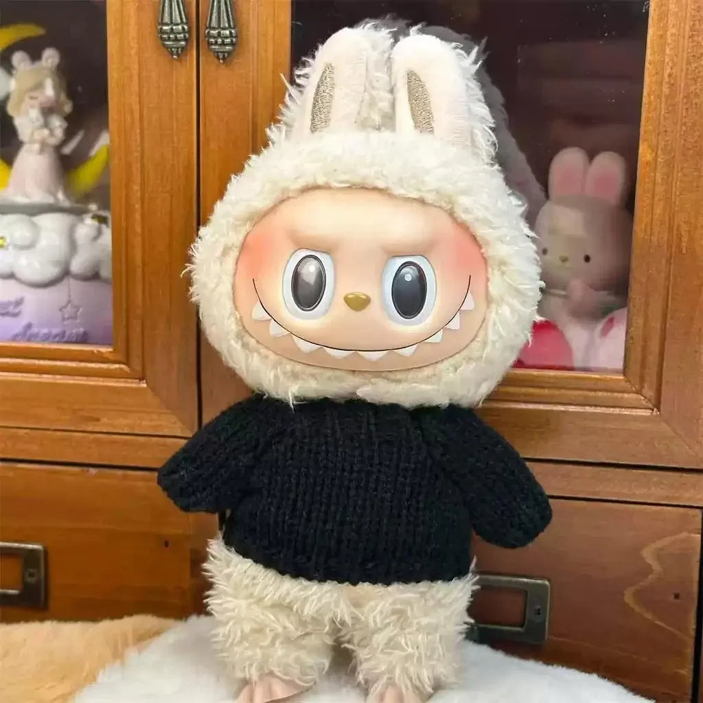 For 17CM Labubu v1/v2 baby clothes cute top winter sweater Match Hoodies Dolls Accessories Cute Decoration for labubu decoration