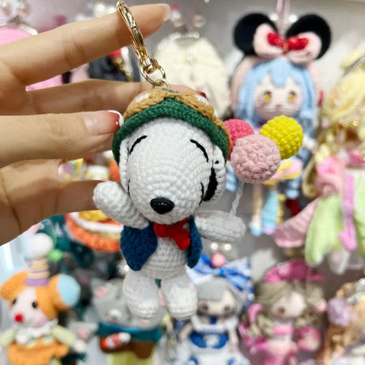 Snoopy Woolen Doll Keychain Backpack Pendant Handmade Accessories Knitted Handmade Gifts Cute Birthday Trendy Woolen Presents