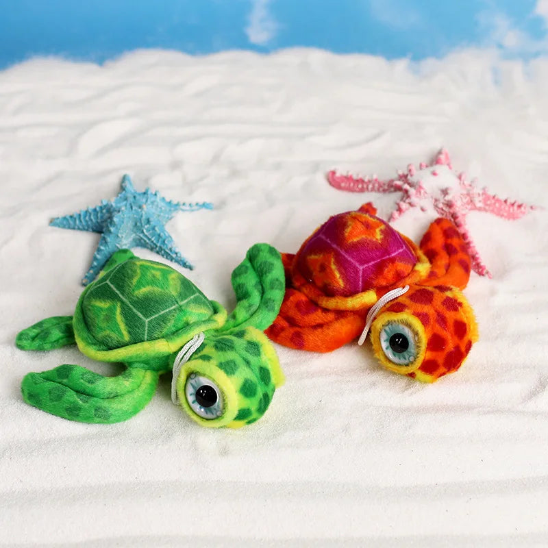 Cute Simulation Tortoise Plush Toys Kapsack Keychain Soft Stuffed Cartoon Animal Sea Turtle Doll Window Pendant Doll kids Gift