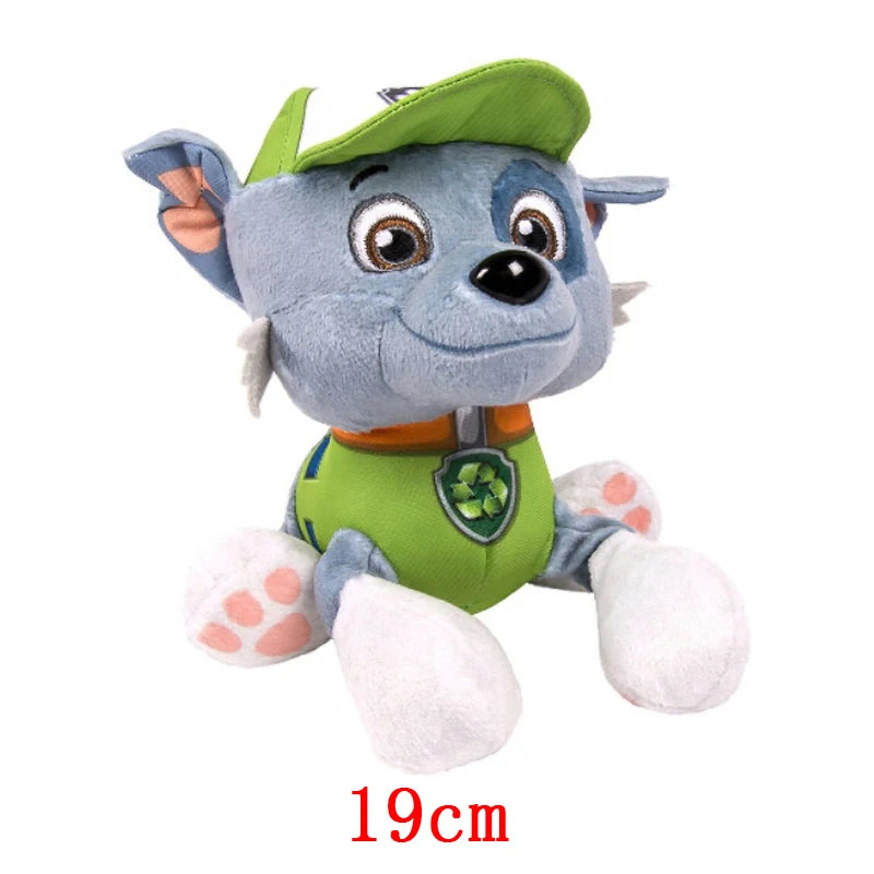 19cm Cartoon Dog Paw Plush Doll Chase Rock Animal Dog Cartoon Model Action Figures Movies Peripherals Children Christmas Gift