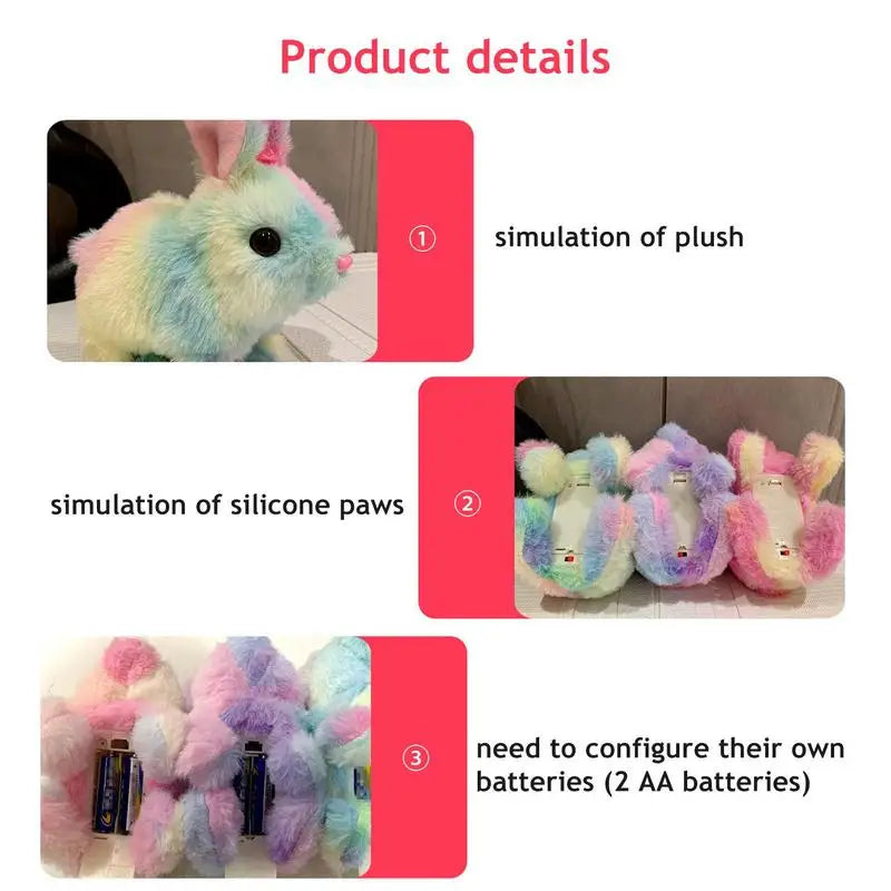 Walking Bunny Stuffed Animal Talking Plush Singing Toy Electric Interactive Rabbit Animated Toy Bunny Stuffed Animal Interactive