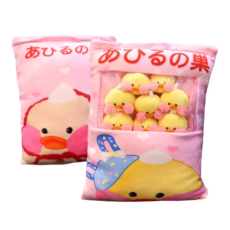 8pcs Kawaii LaLafanfan Cafe Duck Plush Balls Bag Snack Toy Soft Cartoon Animal Duck Stuffed Doll Sofa Pillow Girlfriend Kid Toys