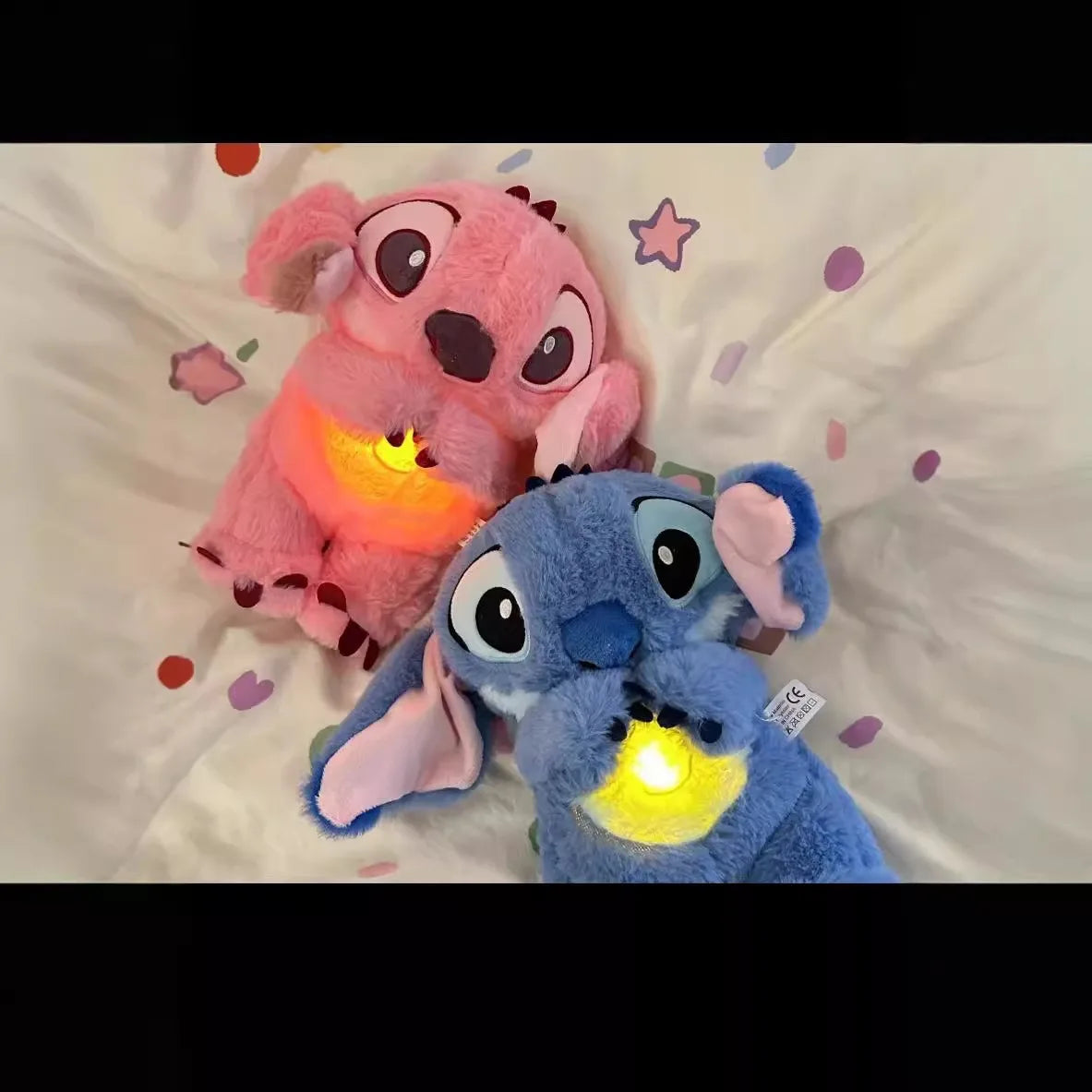 Disney Stitch Lilo&Stitch Plush Doll Breath Child Peluche Soothes Toy Anime Baby Music Light Sleep Toys With Airbag Kid Gifts