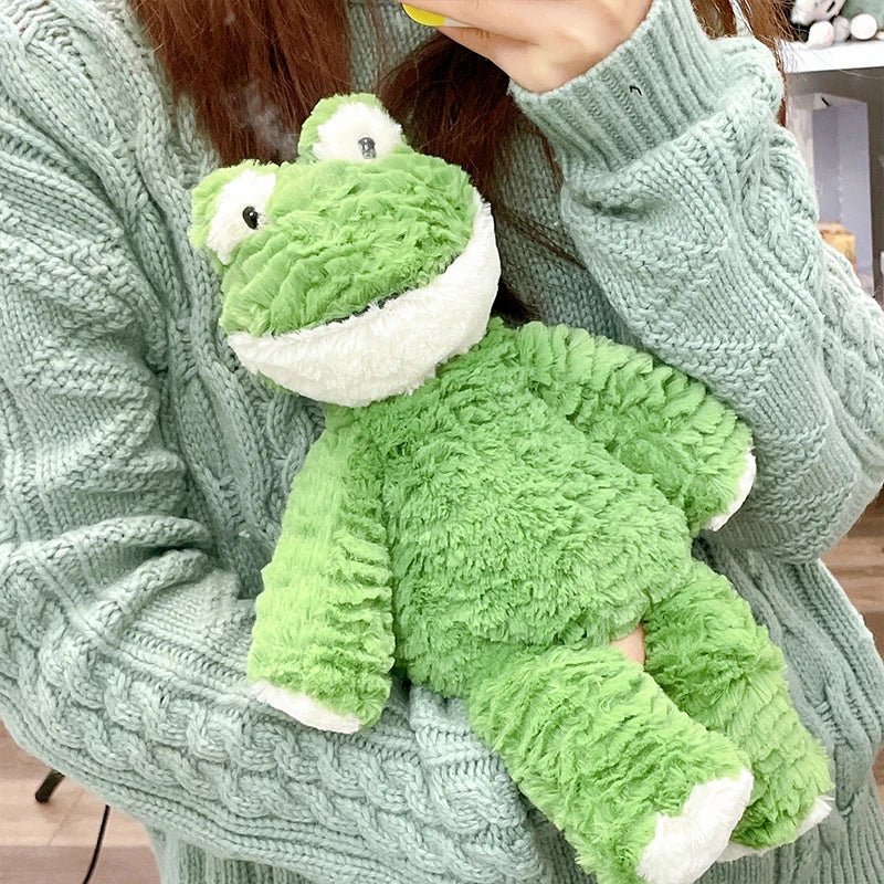 25cm Furry Frog Doll Stuffed Animal Cute Smiling Frog Plush Toy Sleeping Plushies Appease Gifts For Girl