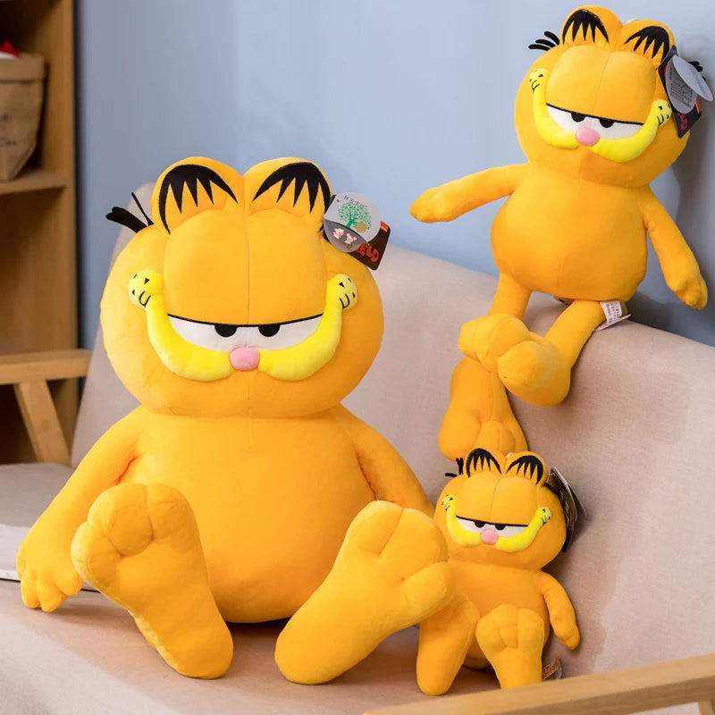 Giant  Garfield Fat Angry Cat Plush Toys Animals Lazy Kitty Stuffed Doll Tiger Skin Simulation Cat Plushies Pillow Xmas Gifts