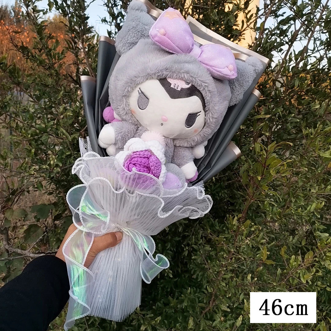 Hello Kitty Kuromi My Melody Plush Bouquet Cinnamoroll Sanrioed Anime Doll Toy Valentine's Day Christmas Graduation Holiday Gifs