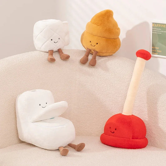 NEW Poop Roll Paper Toilet Cleaner Toilet Plush Toy Poop Stuffed Doll Christma Birthday Gifts Doll Home Decor