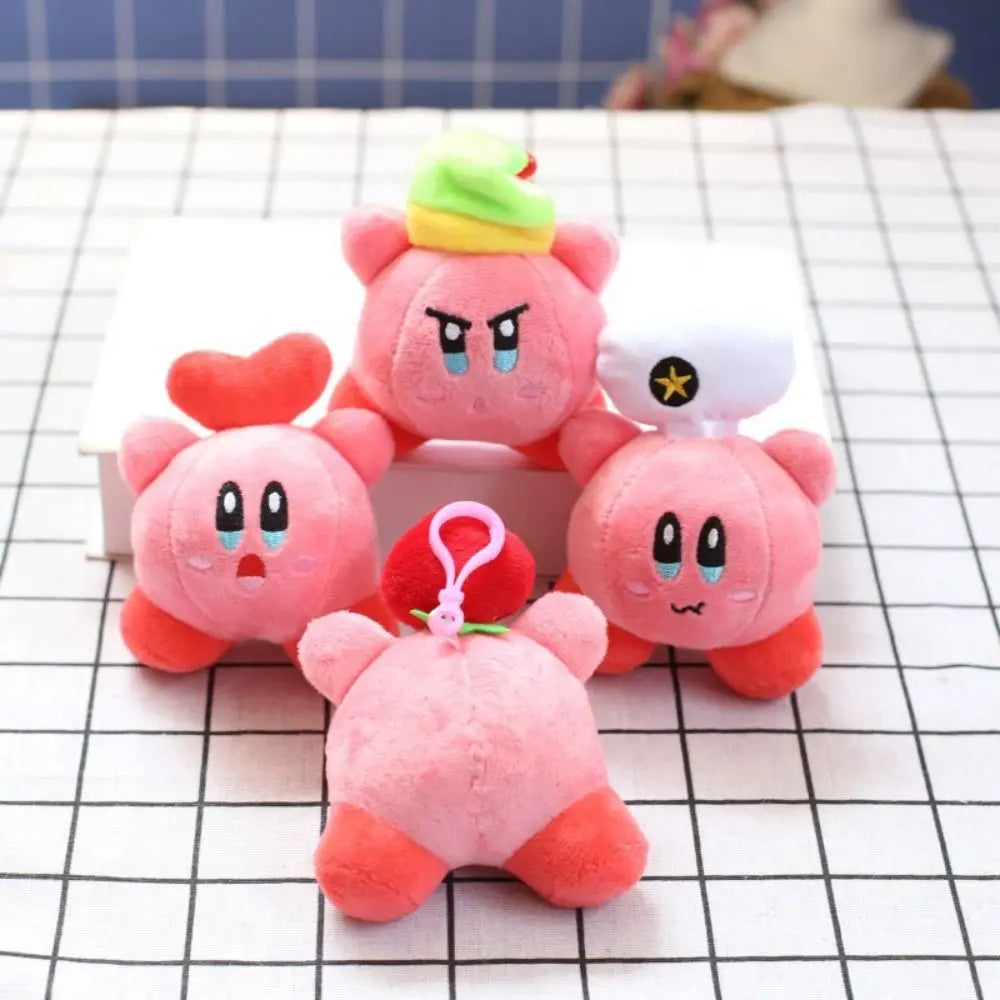 13cm Pink Kirby Anime Plush School Bag Small Pendant Keychain Stuffed Cartoon Doll Birthday Decorative Accessories Christmas