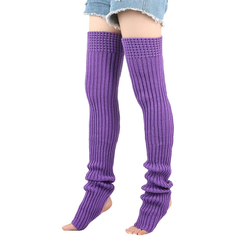 Japanese Vertical Stripe Plush Stockings Autumn Winter Cute Tights Kawaii Lamb Fur Wool Ball Calf Socks Lolita Knee High Socks