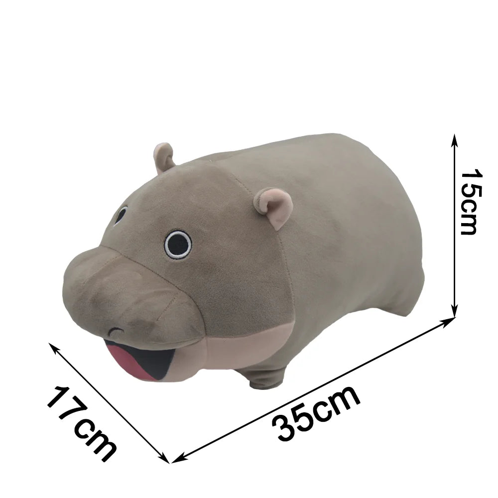 TreasuringU Hippos Moo Deng Plush Toys Cute Baby Hippopotamus Stuffed Pillow Christmas House Slippers Toy