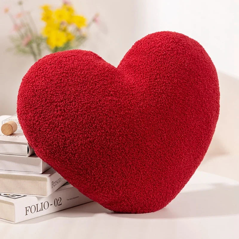 Simulation Red Heart Throw Pillow Stuffed Plush Toys Soft Cartoon Dolls Home Decor Comfortable Funny Gift Birthday Present