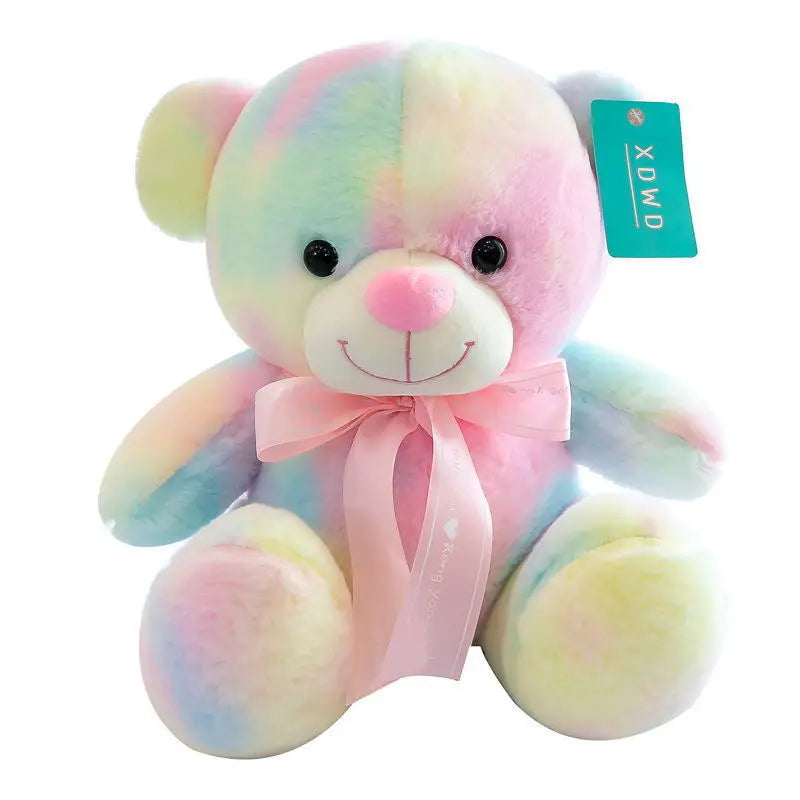 Disney Rainbow Bear Doll Cartoon Anime Cuddly Bear Plush Toys Sleep With The Sitting Models Rag Dolls Children Birthday Gift Toy