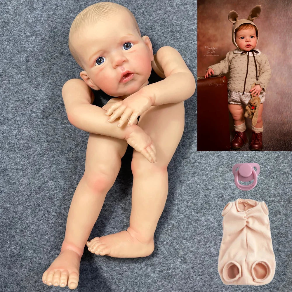 24-25Inch Already Painted Reborn Doll Kit Sandie Large Baby 3D Skin Visible Veins DIY Collectible Art Doll Unassembled Parts Toy