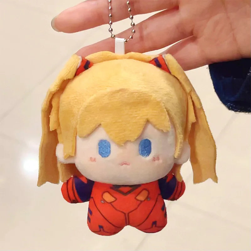 10cm Neon Genesis EVA Anime Cartoon Asuka Ayanami Rei Cute Plush Toy Creative Kawaii Pendant Bag Accessories Birthday Gift