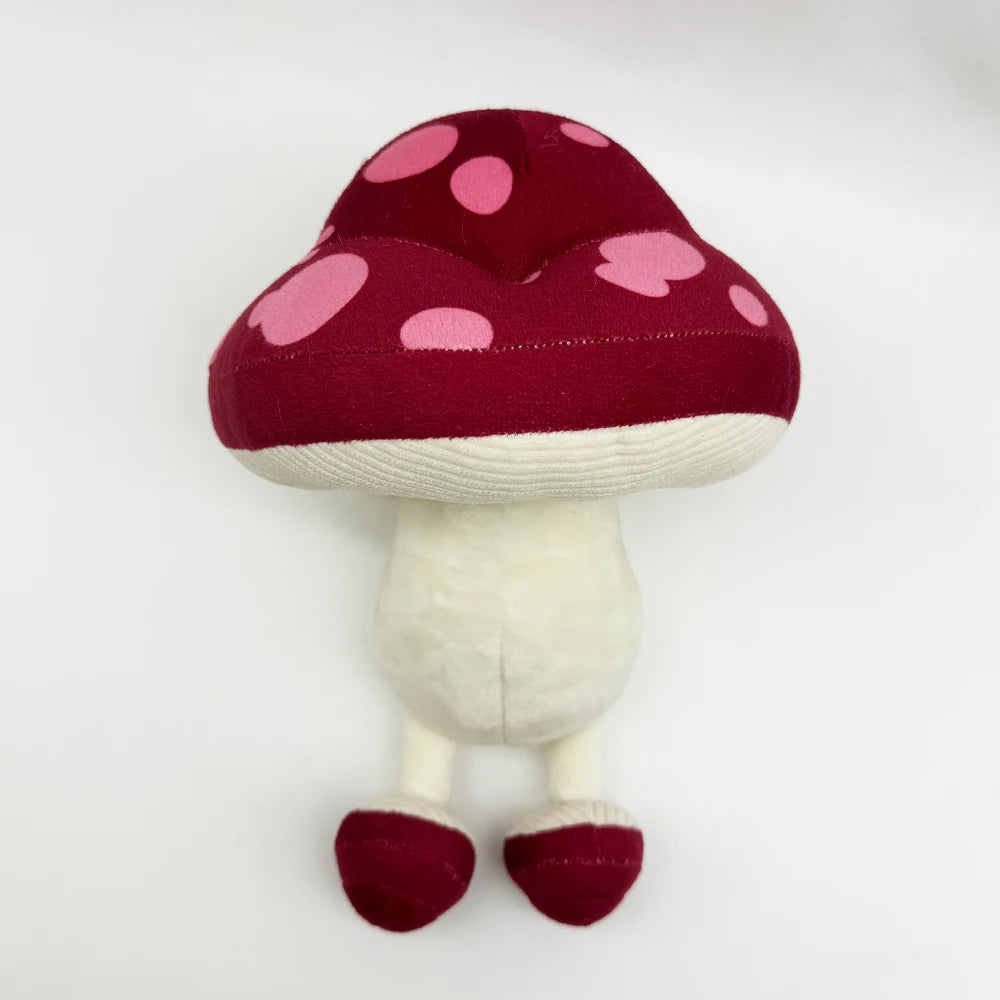 25cm Kawaii Walking Mushroom Plush Toys Funny Detachable Legs Plant Dolls House Car  Red Blue Pillow Children Graduation Gifts