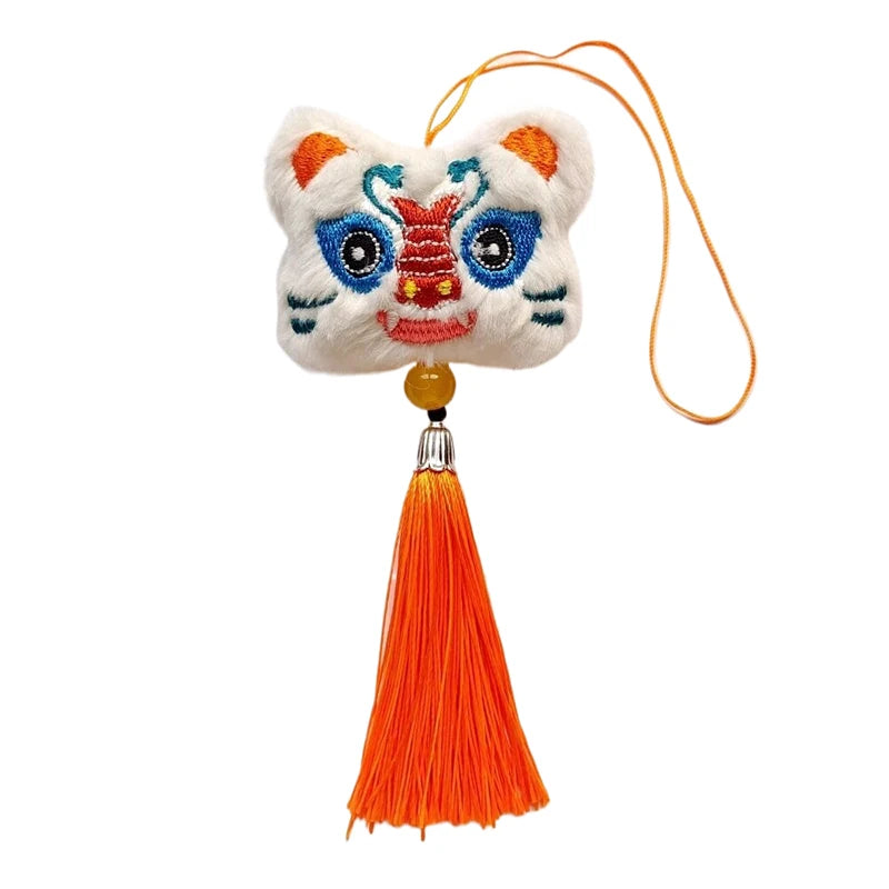 1PCS Chinese Style Festive Plush Lion Dance Tassel Pendant Luggage Hanging Decoration Bag Pendant Accessories