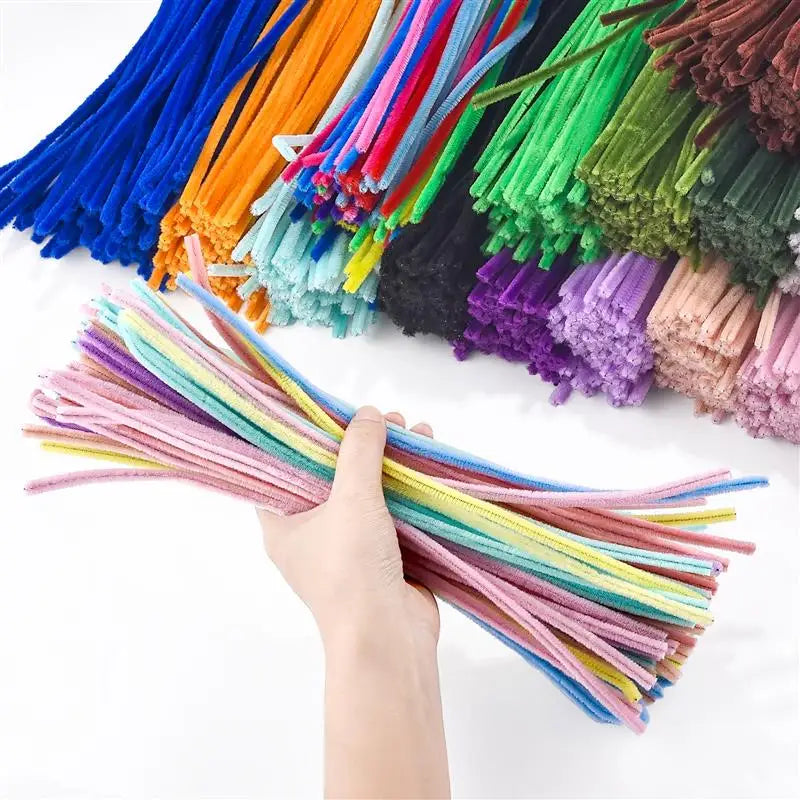 Plush Stick 100pcs Twisting Bar Chenille Stems Wire Pipe Kids Toys DIY Children Educational Toy Creative Handmade Craft Supplies