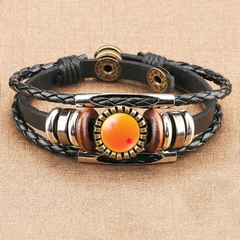 2024 New Anime Dragon Ball Z Bracelet Classic Leather Metal Charm Bracelet Buckle Stainless Steel Men Women Unisex Jewelry Gifts